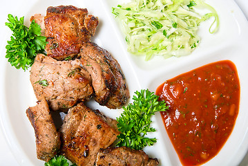 Image showing Tasty Grilled meat closeup