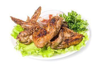 Image showing Tasty grilled chicken wings