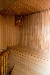 Image showing wooden steam room sauna 