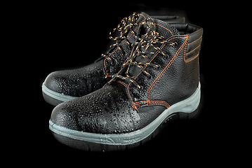 Image showing moist modern working boots
