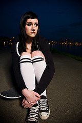 Image showing Beautiful skater teen girl