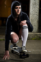Image showing Beautiful skater teen girl