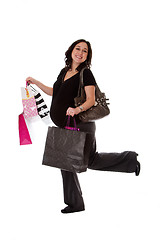 Image showing Pregnant woman with shopping bags