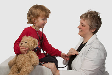 Image showing Child with lady doctor