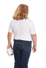 Image showing Girl Holding Toilet Paper