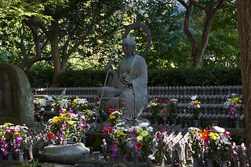 Image showing Stone monks statues