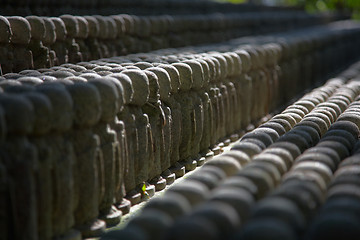 Image showing Stone monks statues