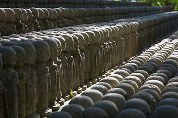 Image showing Stone monks statues