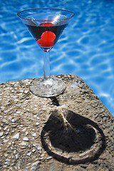 Image showing Poolside Cocktail with Shadow