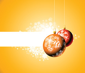 Image showing Christmas bulbs with snowflakes 
