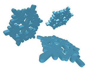 Image showing 3D snowflakes