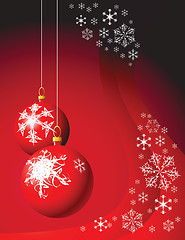 Image showing Christmas bulbs with snowflakes