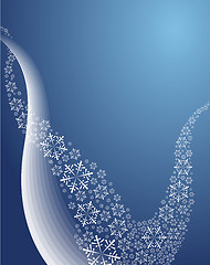 Image showing Abstract curves with snowflakes