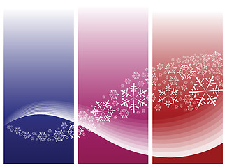 Image showing Abstract curves with snowflakes 