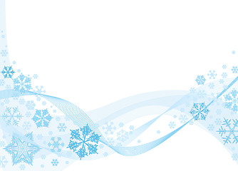 Image showing Christmas background with blue snowflakes
