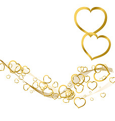 Image showing Background with golden hearts