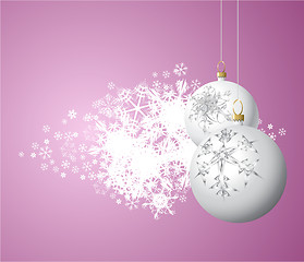 Image showing White Christmas bulbs