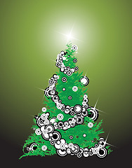 Image showing Abstract christmas tree with decorations