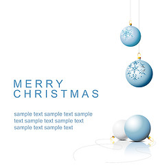 Image showing 
Blue Christmas bulbs with snowflakes ornaments