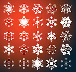 Image showing Set of snowflakes