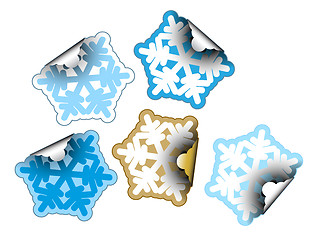 Image showing Snow flakes as labels