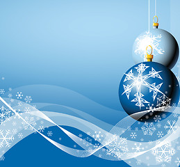 Image showing Christmas bulbs with snowflakes 