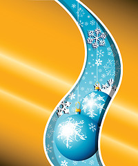 Image showing Christmas card - snowflakes