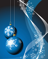 Image showing Christmas bulbs with snowflakes