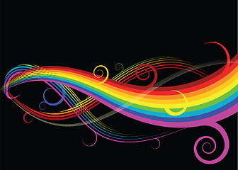 Image showing Abstract rainbow curves