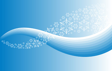 Image showing Abstract curves with snowflakes