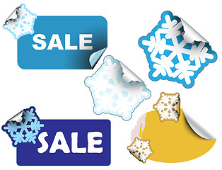 Image showing Christmas winter sale labels