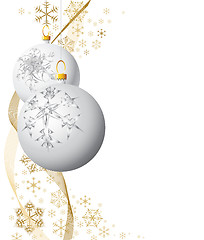 Image showing White Christmas bulbs 