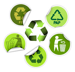 Image showing Set of recycle labels
