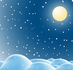 Image showing Winter christmas landscape in night