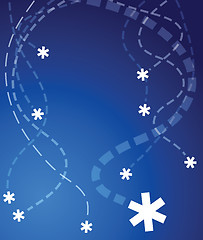 Image showing Flying snowflakes