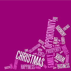 Image showing Abstract christmas card with season words