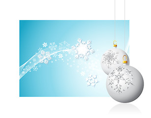 Image showing Whtie Christmas bulbs