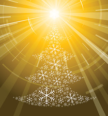 Image showing Golden christmas tree