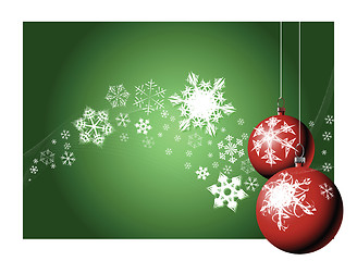 Image showing Christmas bulbs with snowflakes