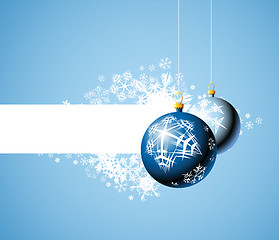 Image showing Christmas bulbs with snowflakes