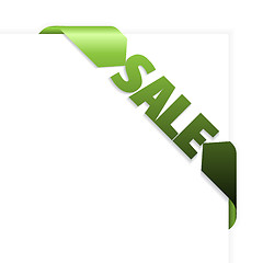 Image showing Sale green corner ribbon