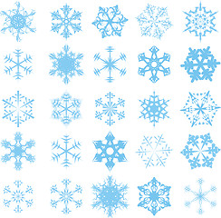 Image showing Blue snowflakes