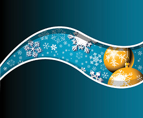 Image showing Christmas card with snowflakes