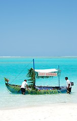 Image showing Wedding typical boat on a tropical island