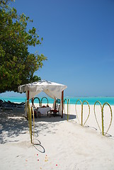 Image showing Wedding tent on a Maldivian Island