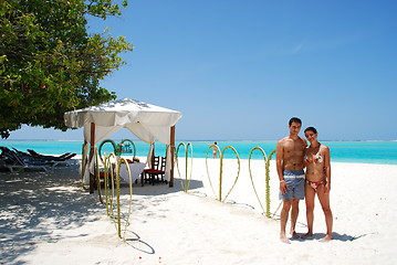 Image showing Couple rehearsal to get married on a tropical island