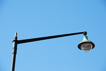 Image showing Vintage lamp post (blue sky background)