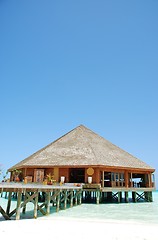 Image showing Bungalow's architecute on a Maldivian Island