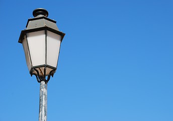 Image showing Vintage lamp post (blue sky background)