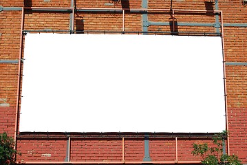 Image showing Blank billboard on a brick building